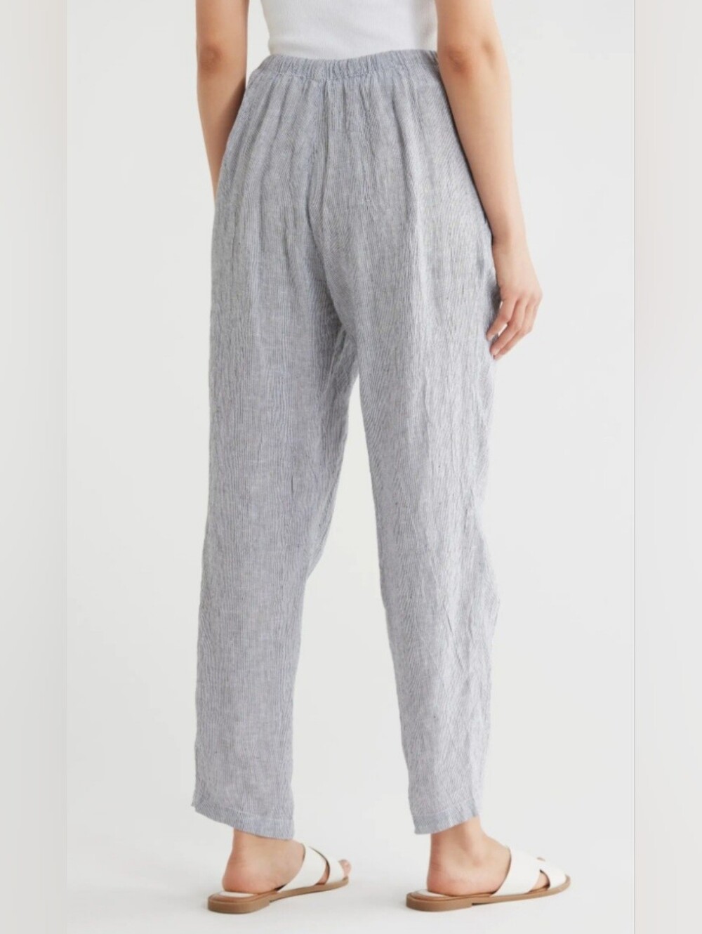 NWT Eileen Fisher Organic Linen Tapered Ankle Pant. Size PL - Picture 2 of 10